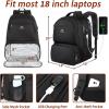 imageMATEIN Lunch Backpack for Men Work 17 Inch Insulated Cooler Backpack Lunch Box with USB Charging Port Water Resistant Laptop Backpack Computer Bag Meal Prep Backpack for Picnic College Travel BlackBlack