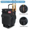 imageMATEIN Rolling Tackle Box with Cooler Large Fishing Bag with Wheels for 5 TraysTrays Not Included Saltwater Resistant Tackle Backpack with Rod HoldersampampWaterproof Bottom for Storage Gear Pole Lures
