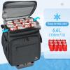 imageMATEIN Rolling Tackle Box with Cooler Large Fishing Bag with Wheels for 5 TraysTrays Not Included Saltwater Resistant Tackle Backpack with Rod HoldersampampWaterproof Bottom for Storage Gear Pole Lures