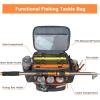 imageMATEIN Tackle Bag with Cooler ampamp Rod Holder Fishing Gifts for Men Unique Saltwater Resistant Waterproof Fishing Tackle Storage Carrying Case with Shoulder Strap for Trays and Fish Gear Black