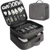 imageMATEIN Cable Organizer Bag Waterproof Travel Electronic Storage with Adjustable Divider Shockproof Portable Double Layer Tech Bag Carrying Case for Cord Earbuds Charger SD Card Tech Gifts BlackGrey