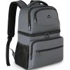 imageMATEIN Cooler Backpack 26 Cans Insulated Lunch Backpack for Men Women Leakproof Double Layer Lunch Cooler Bag Lightweight Soft Lunch Backpack with Cooler Compartment Beach Camping Hiking Beer GiftsAustere Grey