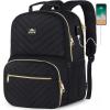 imageMATEIN Lunch Backpack for Women 156inch Laptop Work Backpack with Insulated Cooler Compartment Water Resistant Teacher Nurse Backpack with USB Port for College Picnic Camping Beaches Women GiftsBlack