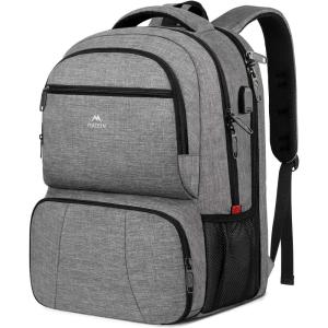 imageMATEIN Lunch Backpack for Men Work 17 Inch Insulated Cooler Backpack Lunch Box with USB Charging Port Water Resistant Laptop Backpack Computer Bag Meal Prep Backpack for Picnic College Travel BlackGrey