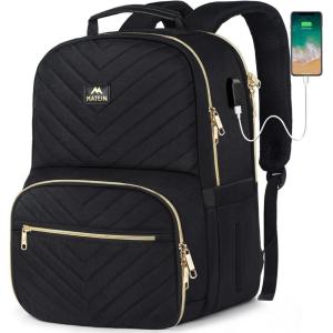 imageMATEIN Lunch Backpack for Women 156inch Laptop Work Backpack with Insulated Cooler Compartment Water Resistant Teacher Nurse Backpack with USB Port for College Picnic Camping Beaches Women GiftsBlack