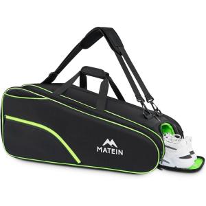 imageMATEIN Tennis Bag 6 Rackets Large Protective Convertible Racquet Backpack with Shoes Compartment for Men Women Sturdy Racket Bag with Cooler Pocket ampamp Removeable Shoulder Strap for Sport Equipment