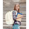 imageMATEIN Cute Backpacks for Teen Girls Beige Backpack for School Water Resistant TSA Approved Travel Bookbag for Women 17 Inch Laptop Backpack for College Students Teachers Valentine Gifts for Her
