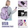imageMATEIN Laptop Backpack for Women Anti Theft 156 inch College School Bookbag for Girls with USB Charging Port Water Resistant Stylish Travel Computer Work Backpack with for Nurse PurplePurple