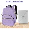 imageMATEIN Laptop Backpack for Women Anti Theft 156 inch College School Bookbag for Girls with USB Charging Port Water Resistant Stylish Travel Computer Work Backpack with for Nurse PurplePurple