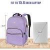 imageMATEIN Laptop Backpack for Women Anti Theft 156 inch College School Bookbag for Girls with USB Charging Port Water Resistant Stylish Travel Computer Work Backpack with for Nurse PurplePurple