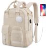 imageMATEIN School Backpack for Girls 156 Inch Cute College Backpack Corduroy Computer Bookbag with USB Charging Port TSA Lightweight Kawaii Travel Laptop Backpack Aesthetic for Teens Students BeigeBeige