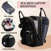 imageMATEIN School Backpack for Girls 156 Inch Cute College Backpack Corduroy Computer Bookbag with USB Charging Port TSA Lightweight Kawaii Travel Laptop Backpack Aesthetic for Teens Students BeigeBlack