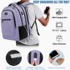 imageMATEIN Travel Backpack for Men Expandable Laptop Backpack with USB Charging PortAnti Theft Business Computer Bag Water Resistant College School Bookbag Gifts for Men Women Fit 156 Inch LaptopBlackPurple