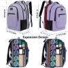 imageMATEIN Travel Backpack for Men Expandable Laptop Backpack with USB Charging PortAnti Theft Business Computer Bag Water Resistant College School Bookbag Gifts for Men Women Fit 156 Inch LaptopBlackPurple