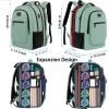 imageMATEIN Travel Backpack for Men Expandable Laptop Backpack with USB Charging PortAnti Theft Business Computer Bag Water Resistant College School Bookbag Gifts for Men Women Fit 156 Inch LaptopBlackCyan