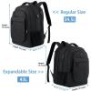 imageMATEIN Travel Backpack for Men Expandable Laptop Backpack with USB Charging PortAnti Theft Business Computer Bag Water Resistant College School Bookbag Gifts for Men Women Fit 156 Inch LaptopBlackDeep Black