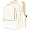 imageMATEIN Cute Backpacks for Teen Girls Beige Backpack for School Water Resistant TSA Approved Travel Bookbag for Women 17 Inch Laptop Backpack for College Students Teachers Valentine Gifts for Her