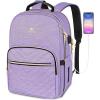 imageMATEIN Laptop Backpack for Women Anti Theft 156 inch College School Bookbag for Girls with USB Charging Port Water Resistant Stylish Travel Computer Work Backpack with for Nurse PurplePurple