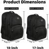 imageMATEIN Rolling Backpack 17 inch Water Resistant Wheeled Laptop Backpack Carry on Luggage Business Bag Overnight College Computer Backpack Trolley Suitcase for Men Women Adults to Travel BlackBlack