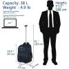 imageMATEIN Rolling Backpack 17 inch Water Resistant Wheeled Laptop Backpack Carry on Luggage Business Bag Overnight College Computer Backpack Trolley Suitcase for Men Women Adults to Travel BlackBlue