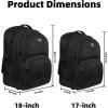 imageMATEIN Rolling Backpack 17 inch Water Resistant Wheeled Laptop Backpack Carry on Luggage Business Bag Overnight College Computer Backpack Trolley Suitcase for Men Women Adults to Travel BlackBlack