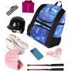 imageMATEIN Softball Bag Lightweight Baseball Bat Backpack with Shoe Compartment Baseball Bag with Fence Hook for TBall Bat ampamp Equipment Softball Gift Catchers Bags for Women Fit Batting Glove HelmetGalaxy Blue  Large
