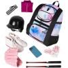 imageMATEIN Softball Bag Lightweight Baseball Bat Backpack with Shoe Compartment Baseball Bag with Fence Hook for TBall Bat ampamp Equipment Softball Gift Catchers Bags for Women Fit Batting Glove HelmetTiedye  Large