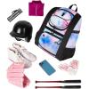 imageMATEIN Softball Bag Lightweight Baseball Bat Backpack with Shoe Compartment Baseball Bag with Fence Hook for TBall Bat ampamp Equipment Softball Gift Catchers Bags for Women Fit Batting Glove HelmetTiedye