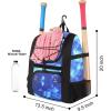 imageMATEIN Softball Bag Lightweight Baseball Bat Backpack with Shoe Compartment Baseball Bag with Fence Hook for TBall Bat ampamp Equipment Softball Gift Catchers Bags for Women Fit Batting Glove HelmetGalaxy Blue