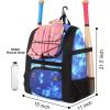 imageMATEIN Softball Bag Lightweight Baseball Bat Backpack with Shoe Compartment Baseball Bag with Fence Hook for TBall Bat ampamp Equipment Softball Gift Catchers Bags for Women Fit Batting Glove HelmetGalaxy Blue  Large