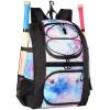 imageMATEIN Softball Bag Lightweight Baseball Bat Backpack with Shoe Compartment Baseball Bag with Fence Hook for TBall Bat ampamp Equipment Softball Gift Catchers Bags for Women Fit Batting Glove HelmetTiedye  Large