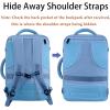 imageMATEIN Weekender Backpack Large Capacity Travelling Suitcase Backpack with Strap for Clothes Expandable Flight Approved Business Carry on Daypack for International Travel BlueLight Blue