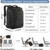 imageMATEIN Weekender Backpack Large Capacity Travelling Suitcase Backpack with Strap for Clothes Expandable Flight Approved Business Carry on Daypack for International Travel BlueBlack