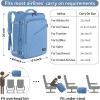 imageMATEIN Weekender Backpack Large Capacity Travelling Suitcase Backpack with Strap for Clothes Expandable Flight Approved Business Carry on Daypack for International Travel BlueLight Blue