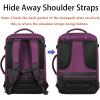 imageMATEIN Weekender Backpack Large Capacity Travelling Suitcase Backpack with Strap for Clothes Expandable Flight Approved Business Carry on Daypack for International Travel BluePurple