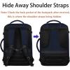 imageMATEIN Weekender Backpack Large Capacity Travelling Suitcase Backpack with Strap for Clothes Expandable Flight Approved Business Carry on Daypack for International Travel BlueBlue