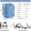 imageMATEIN Weekender Backpack Large Capacity Travelling Suitcase Backpack with Strap for Clothes Expandable Flight Approved Business Carry on Daypack for International Travel BlueLight Blue