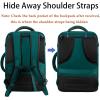 imageMATEIN Weekender Backpack Large Capacity Travelling Suitcase Backpack with Strap for Clothes Expandable Flight Approved Business Carry on Daypack for International Travel BluePeacock Blue