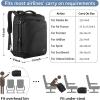 imageMATEIN Weekender Backpack Large Capacity Travelling Suitcase Backpack with Strap for Clothes Expandable Flight Approved Business Carry on Daypack for International Travel BlueBlack