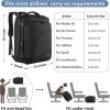 imageMATEIN Weekender Backpack Large Capacity Travelling Suitcase Backpack with Strap for Clothes Expandable Flight Approved Business Carry on Daypack for International Travel BlueBlack