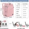 imageMATEIN Weekender Backpack Large Capacity Travelling Suitcase Backpack with Strap for Clothes Expandable Flight Approved Business Carry on Daypack for International Travel BluePink