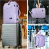 imageMATEIN Weekender Backpack Large Capacity Travelling Suitcase Backpack with Strap for Clothes Expandable Flight Approved Business Carry on Daypack for International Travel BlueLight Purple