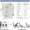 imageMATEIN Weekender Backpack Large Capacity Travelling Suitcase Backpack with Strap for Clothes Expandable Flight Approved Business Carry on Daypack for International Travel BlueLight Beige