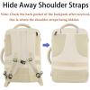 imageMATEIN Weekender Backpack Large Capacity Travelling Suitcase Backpack with Strap for Clothes Expandable Flight Approved Business Carry on Daypack for International Travel BlueLight Beige