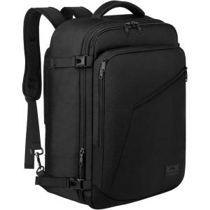 imageMATEIN Weekender Backpack Large Capacity Travelling Suitcase Backpack with Strap for Clothes Expandable Flight Approved Business Carry on Daypack for International Travel BlueBlack