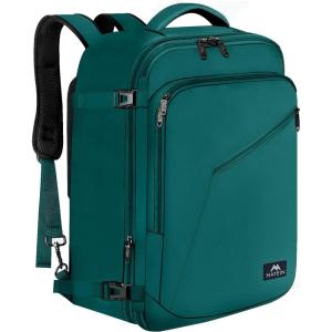 imageMATEIN Weekender Backpack Large Capacity Travelling Suitcase Backpack with Strap for Clothes Expandable Flight Approved Business Carry on Daypack for International Travel BluePeacock Blue