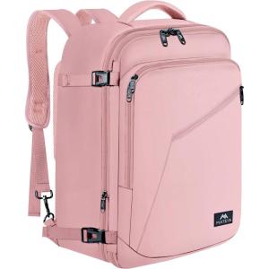 imageMATEIN Weekender Backpack Large Capacity Travelling Suitcase Backpack with Strap for Clothes Expandable Flight Approved Business Carry on Daypack for International Travel BluePink