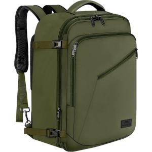 imageMATEIN Weekender Backpack Large Capacity Travelling Suitcase Backpack with Strap for Clothes Expandable Flight Approved Business Carry on Daypack for International Travel BlueOlive Green