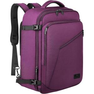 imageMATEIN Weekender Backpack Large Capacity Travelling Suitcase Backpack with Strap for Clothes Expandable Flight Approved Business Carry on Daypack for International Travel BluePurple