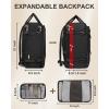 imageMATEIN Carry on Backpack for Women 52L TSA Travel Laptop Backpack with USB Charging Port ampamp Shoes Compartment 17 Inch Extra Large Expandable Flight Approved Computer Bag with 2 Packing Cubes BeigeBlack